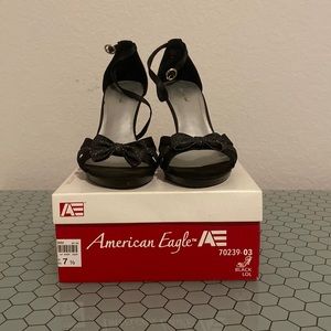 American Eagle Heels - Black Bow